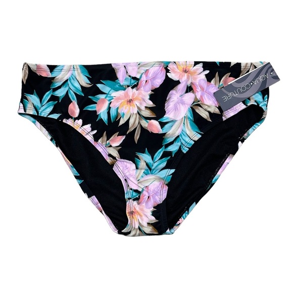 Aqua Couture XL 16 18 Swim Bikini Bottom Hipster Flowers Tropical Swimwear NWT - Picture 4 of 9
